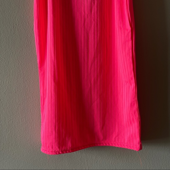 Vibrant Pink Ribbed Mini Dress - Picture 9 of 15